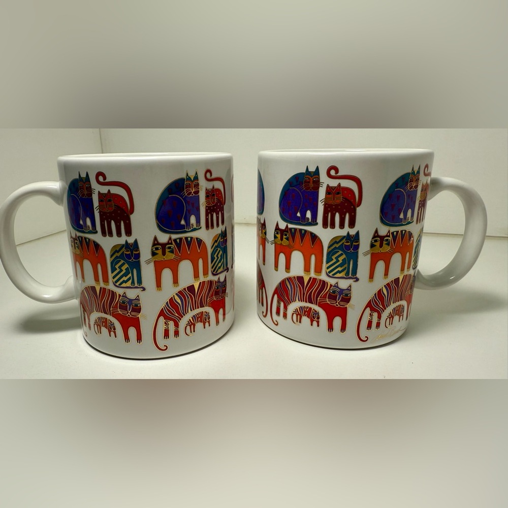 Laurel Burch Colorful Cat Mugs (Set of Two)